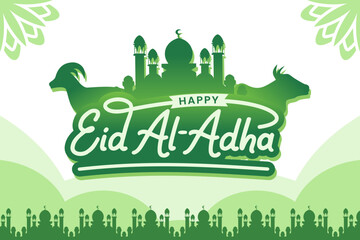 Sticker - Eid al adha islamic typography and illustration