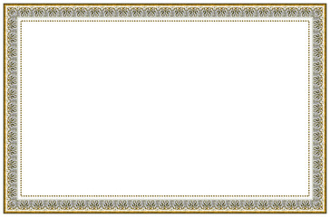 Rectangular empty wooden and gold gilded ornamental frame