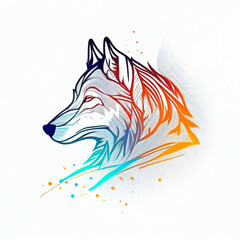 Wall Mural - wolf tribal tattoo