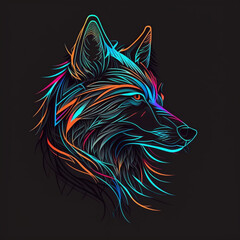 Canvas Print - wolf head vector