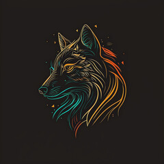 Canvas Print - wolf head illustration