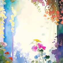 Flower Frame Art Noveau Watercolor Style Edited Ai Perfect For Various Projects