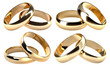 Set of golden wedding rings, cut out. Based on Generative AI