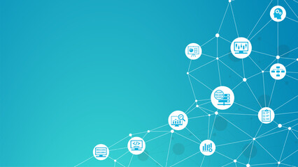 Fototapete - Data science banner web icon for Computer Science and insight, Ai, Big Data, algorithm, analyze, Statistic, knowledge, Deep and machine learning. minimal vector infographic concept.