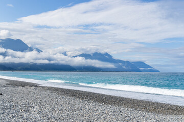 Poster - Beautiful sea beach and mountain in Hualien of Taiwan