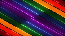 Abstract Rainbow Colour Neon Lines Background