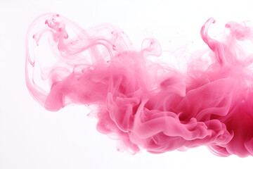 Wall Mural - Pink smoke on white background. ai