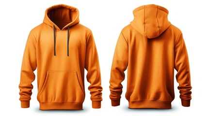 Wall Mural - Blank orange male hoodie sweatshirt long sleeve. Generative ai