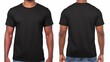 Black t shirt front and back view. Generative ai