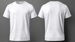 White t shirt front and back view. Generative ai