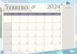 Calendario Planificador 2024 en Español - Mes de Febrero