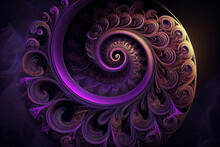The Abstraction Is A Round-shaped Purple Fractal. Generative Ai