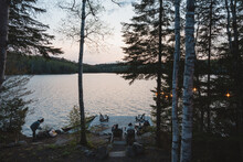 Enjoying Twilight At The Cottage In Summer