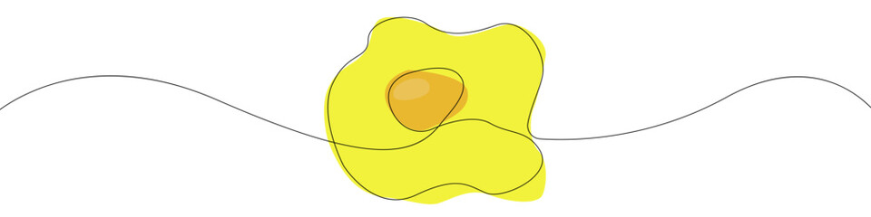 Poster - Fried eggs icon line continuous drawing vector. One line Fried eggs icon vector background. Breakfast Fried eggs icon. Continuous outline of a Fried eggs icon.