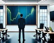 A businessman is watching the stock market chart. Financial analysis of the markets. Generative AI