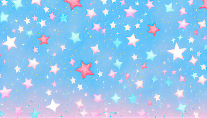 Wall Mural - cute tiny little stars as colorful wallpaper background (generative ai)