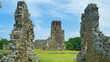 Well-preserved stone ruins of destroyed medieval cathedral in old Panama Viejo