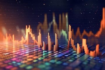 Business graph or chart stock market or forex trading graph in graphic concept suitable for financial investment or Economic trends business. Created with Generative AI technology