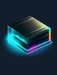 A photo album icon with translucent glass isometric view. Generative AI