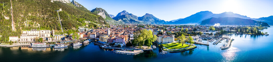 Wall Mural - old town and port of Riva del Garda in italy