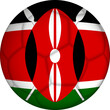 Football ball with Kenya flag pattern.