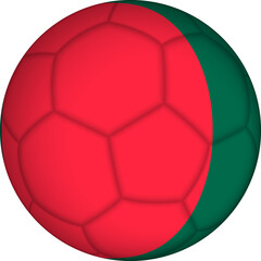 Wall Mural - Football ball with Bangladesh flag pattern.