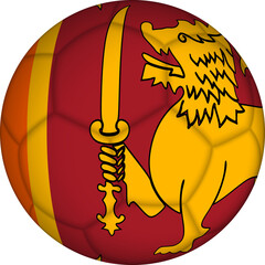 Wall Mural - Football ball with Sri Lanka flag pattern.