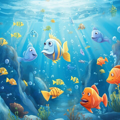 Wall Mural - fish in the sea