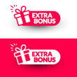 Rounded Label With Gift Icon And Text Extra Bonus