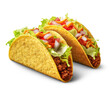 Pair of Mexican tacos. Ai. Cutout on transparent