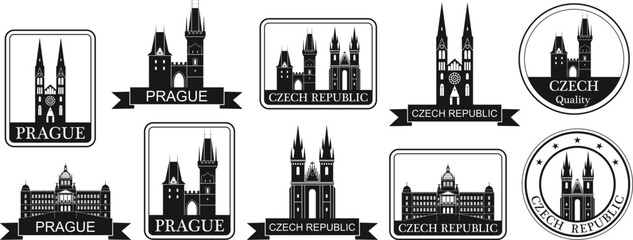 Wall Mural - Czech Republic set. Isolated Czech Republic on white background