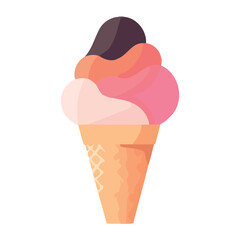 Sticker - Sweet ice cream cones in multi colored pattern