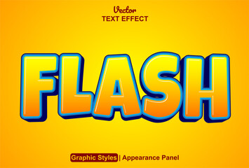Fototapete - flash text effect with yellow graphic style and editable.