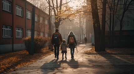 family go to school together, generative ai