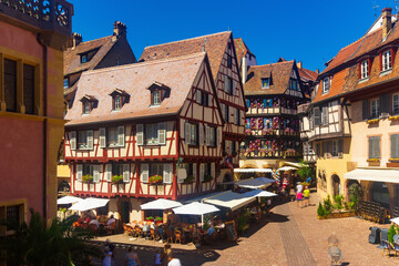 beautiful view of colorful romantic city colmar, france, alsace