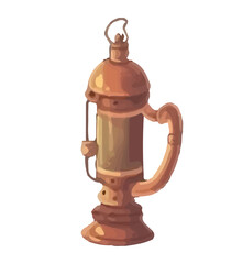 Canvas Print - Antique lantern with ornate metal decoration