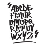 Fototapeta Fototapety dla młodzieży do pokoju - Black graffiti letters. Graffiti alphabet