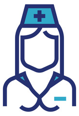 Wall Mural - Nurse color icon. Female medical worker symbol