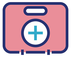 Poster - First aid kit icon. Color medical bag