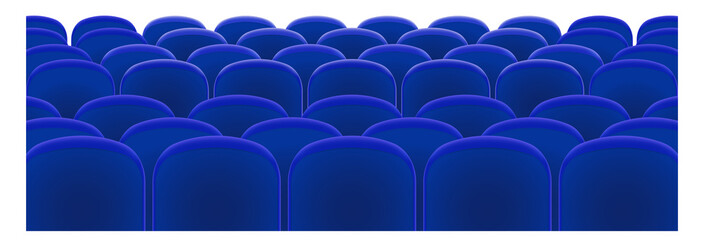 Wall Mural - Empty theater seats. Blue realistic movie chairs