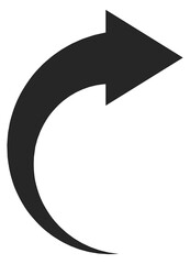 Poster - redo arrow symbol. curved black next icon
