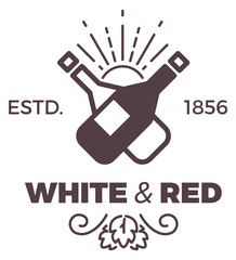 Wall Mural - White and red wine production label. Vineyard logo