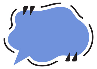 Wall Mural - blue quote frame. comic bubble. empty cloud