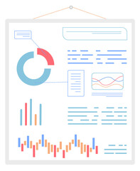 Poster - Financial statistics banner cartoon icon. Business report