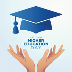 national higher education day. national higher education daybackground. graduation hat vector design. education vector illustration.
