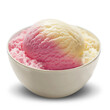 vanilla and strawberry ice cream in bowl png
