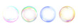 Leinwanddruck Bild - Colorful magical fantasy dreamy bubble or Soap bubble. Set of multicolored transparent bubble. Png transapency