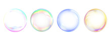Colorful Magical Fantasy Dreamy Bubble Or Soap Bubble. Set Of Multicolored Transparent Bubble. Png Transapency