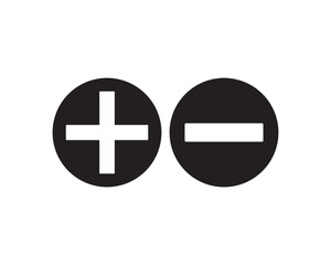 Mathematic Plus minus positive negative icon vector symbol design illustration