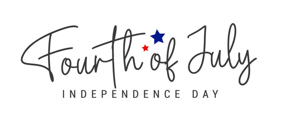Fourth of July happy independence day typography text greeting illustration for banner or poster. Vector design. 
